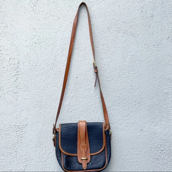 Vintage Dooney & Bourke Equestrian Crossbody Bag pebbled leather - Picture 2 of 12